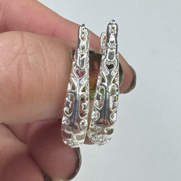 Silver Hoop Earrings - Picture 1 of 4